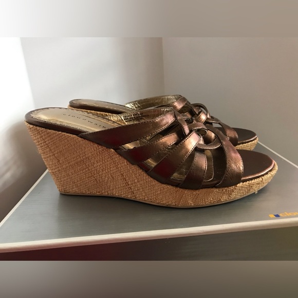 Cloud walker bronze trinity wedge slip on sandal 8W - Picture 4 of 16